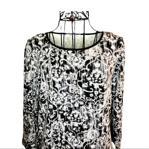 Lovely JM Collection Medium Black and White Shirt.
